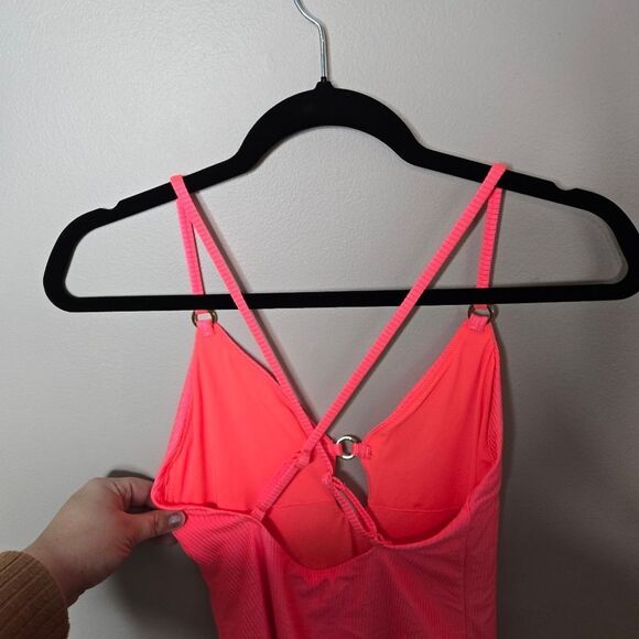 Aerie Cheeky One Piece Swim Hot Pink Medium Long - Picture 4 of 7